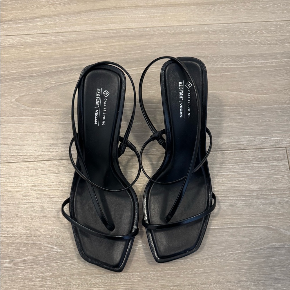 Call It Spring Black Strappy Heels